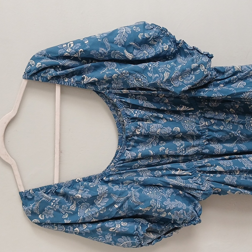 Torrid Women's Blue and White Floral Short Sleeve Mini Dress Size 3X - Picture 7 of 8